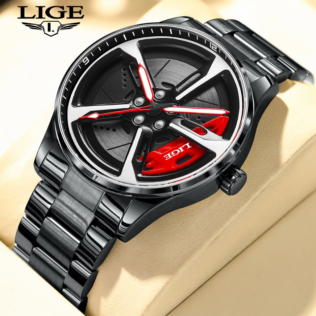 LIGE Smart Watch Impermeável Esporte Luminoso Aço Inoxidável Quartzo Smartwatch