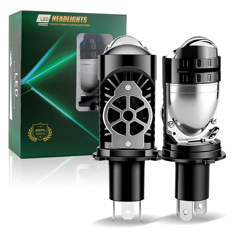 100W H4 9003 HB2 HS1 moto LED Lâmpadas De Farol Mini H4 Lentes Do Projetor 6000K Luz Da Motocicleta Feixe Alto/Baixo em Oferta na Shopee