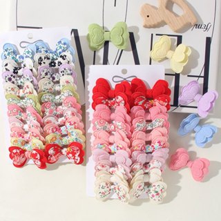 10/20 Pçs/Set Novo Bonito Dupla Camada Impresso Bowknot Grampos De Cabelo Para Crianças Artesanal Bebê Meninas Acessório em Oferta na Shopee