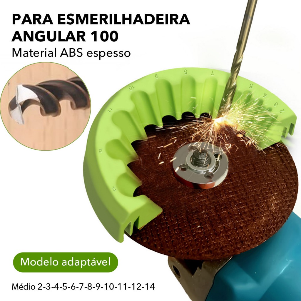 Afiador De Broca Elétrico , Gabarito Afiador de Broca em Esmerilhadeira 3,94" | Disco de 100 mm