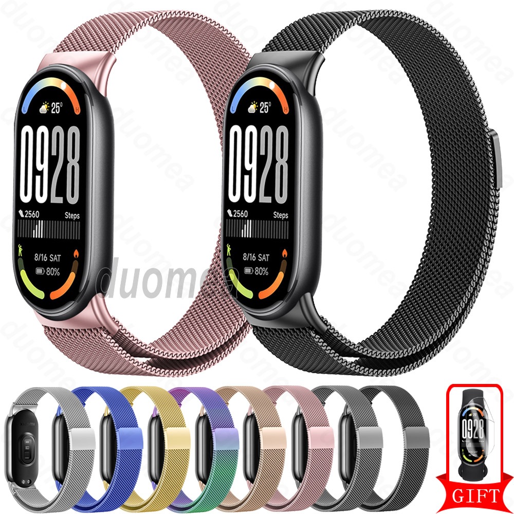 Pulseira De Aço Inoxidável , Acessórios De Metal Para Xiaomi Smart Band 10 9 8 / Mi Band 10 Ceramic Edition