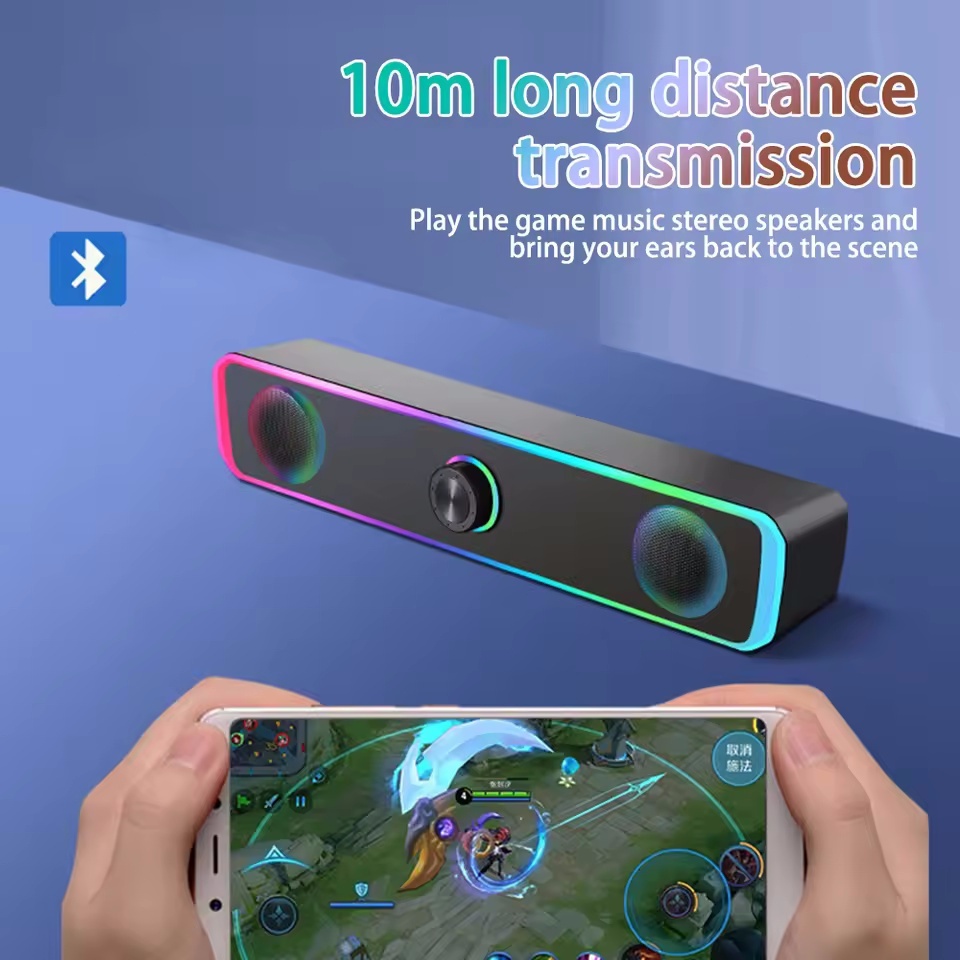 Alto-Falante Bluetooth 4D Surround Soundbar Com Fio Falantes Do Computador Estéreo Subwoofer Barra De Som Para Portátil