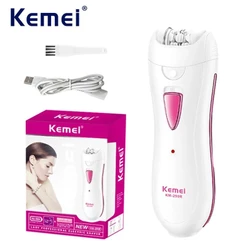 Kemei Depilador Elétrico Sem Fio Feminino Barbeador Axila Pernas Depilação Biquíni Área Sensível Removedor De Pêlos Rost