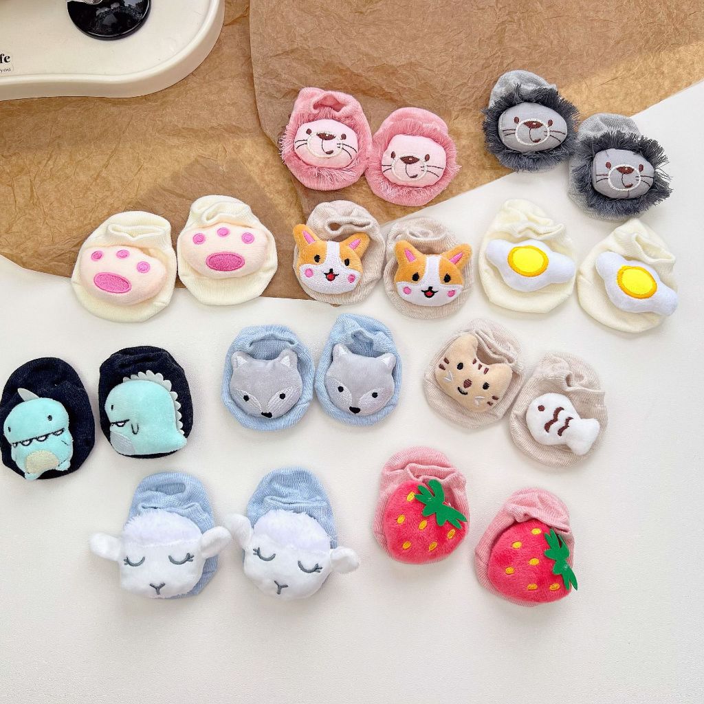 Meias Infantil Bebê Meninos Meninas Desenhos Animados 3D Boneca Antiderrapante Meias Confortáveis em Oferta na Shopee