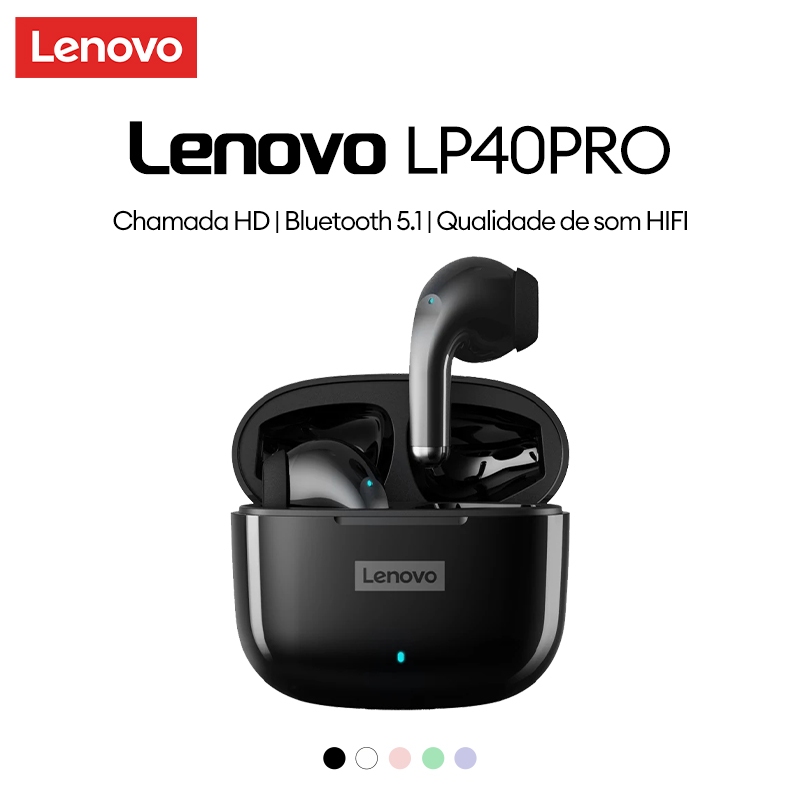 Fones de Ouvido Lenovo LP40 Pro Bluetooth Áudio de Alta Qualidade e Conectividade sem Fio