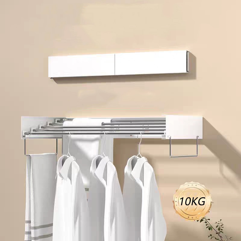 100/80 cm Varal de Parede Mágico Retrátil Dobrável Todo de Alumínio Grande GEELE