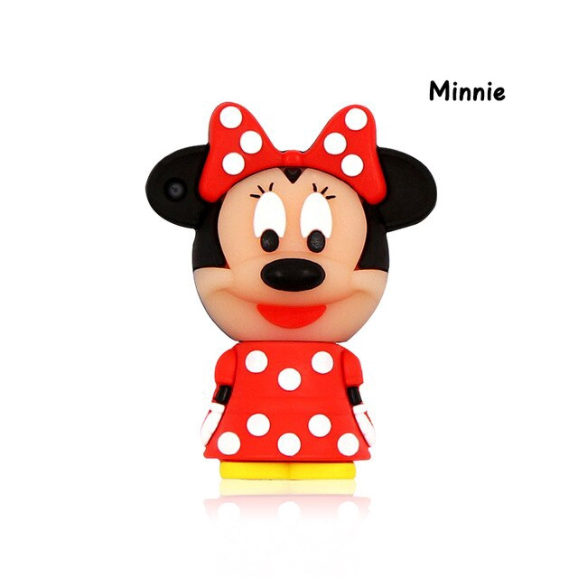 Pendrive Bonito Dos Desenhos Animados 128GB Minnie Mouse 1GB 8GB 16GB 32GB 64GB Pendrives 1TB 2TB Vermelha