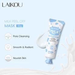 Máscara Peel-Off De Leite LAIKOU Com Colágeno E Niacinamida – Limpeza Profunda De Poros , Iluminadora Hidratante Para Pe