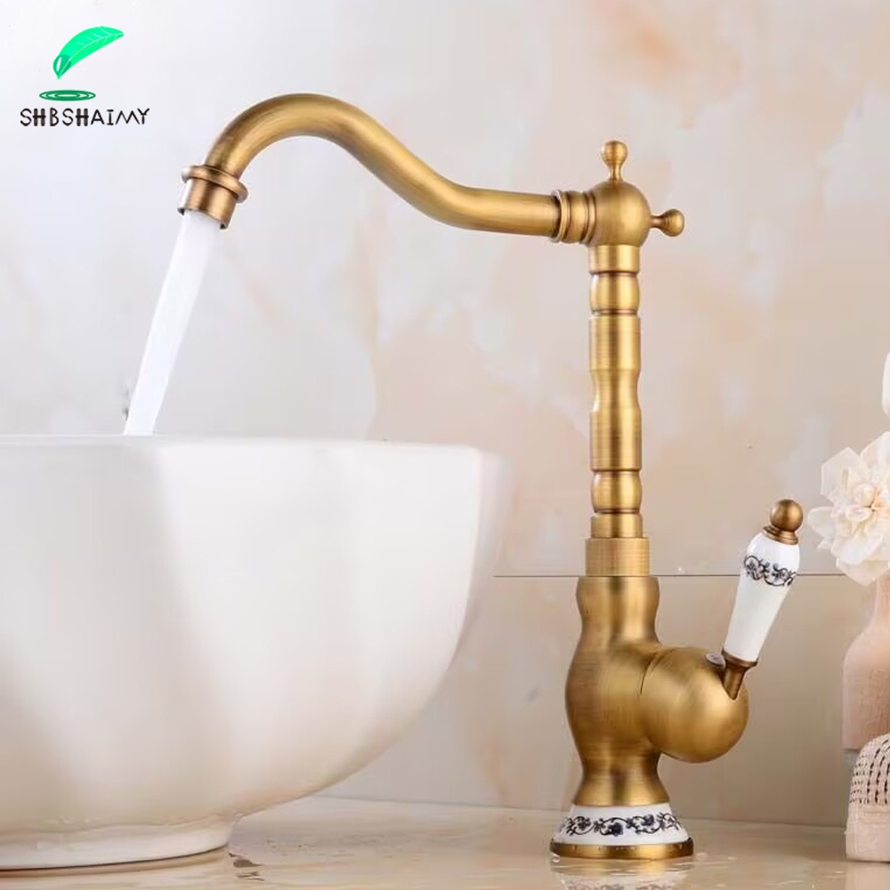 Torneira Cozinha Gourmet/Torneira Banheiro Quente/Fria Controle Duplo Retrô Bronze Gourmet pia em Oferta na Shopee