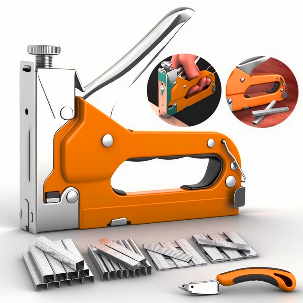 Grampeador Tapeceiro Profissional 3 Em 1 + 900 Grampos