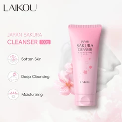 LAIKOU Japão Sakura Cleanser 100g Limpeza Profunda Hidratante Revelar Brilho Da Pele