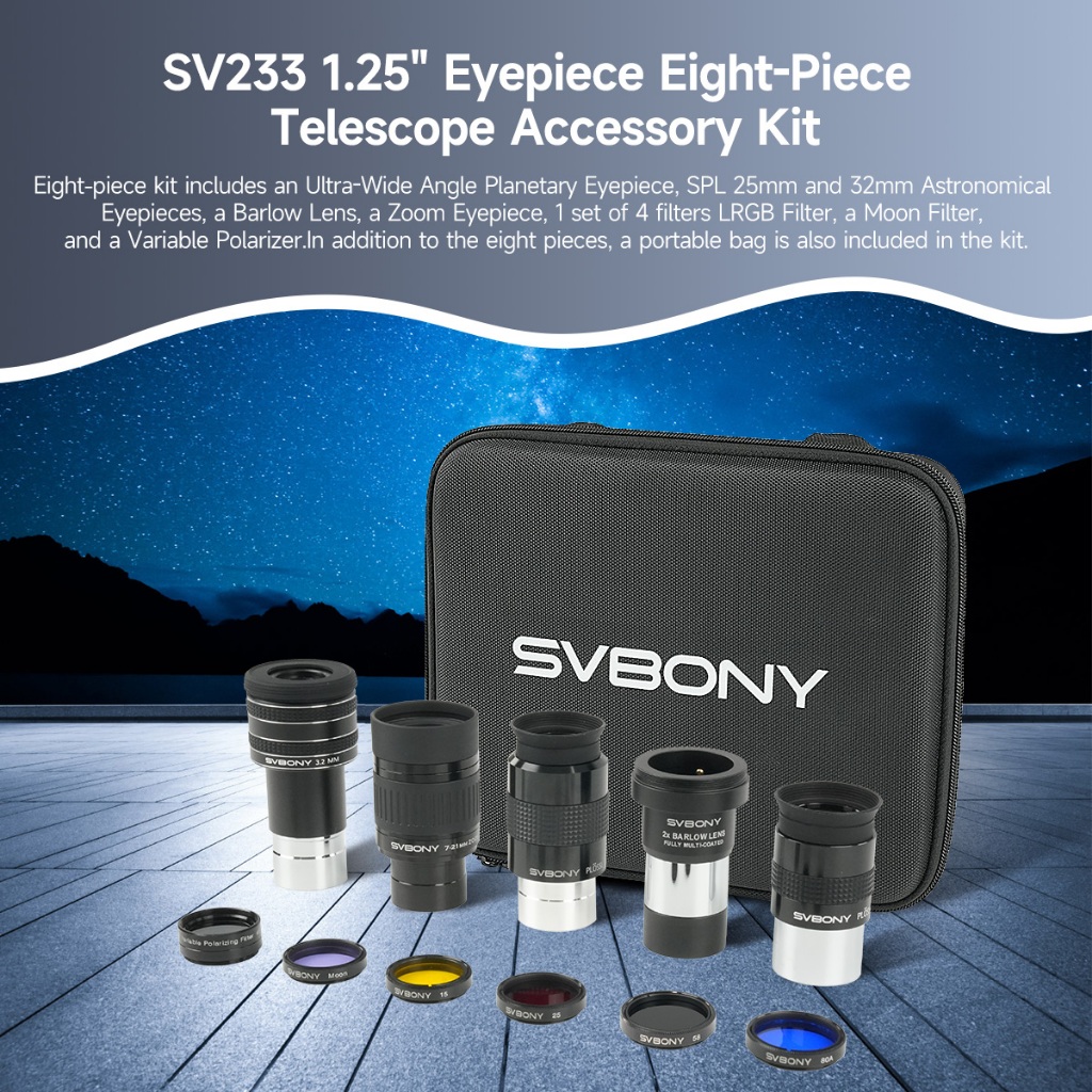 Kit De Acessórios Para Telescópio Svbony SV233 Conjunto De 1.25 " Observação Astronômica