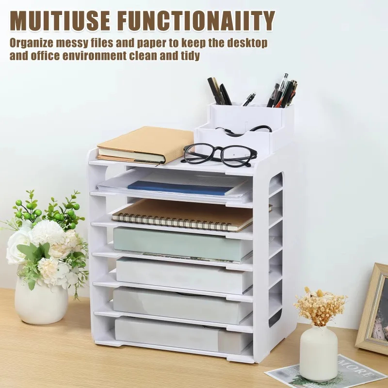 Suporte de mesa multifuncional para armazenamento de arquivos em Oferta na Shopee