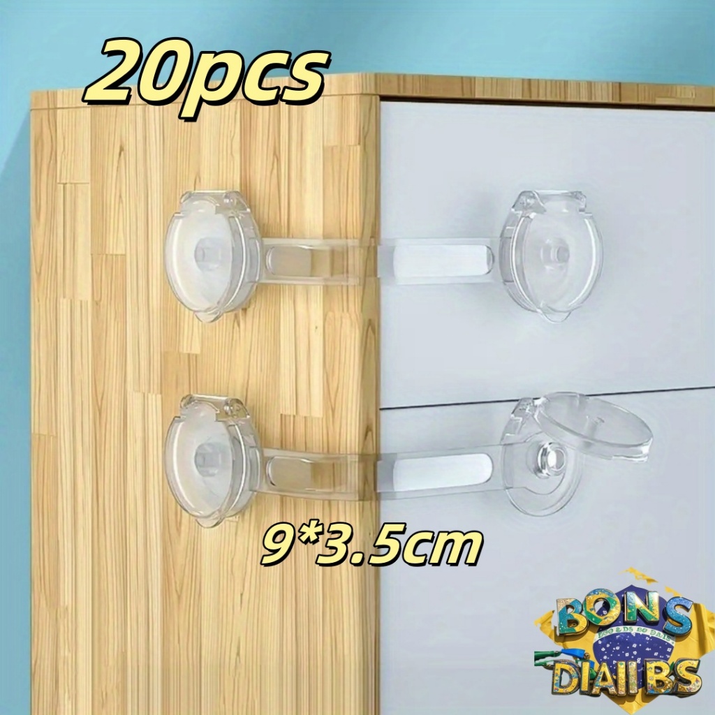 Kit 20 Und Trava Gaveta Armario Segurança Protetor Protecao Bebe Seguro e não tóxico