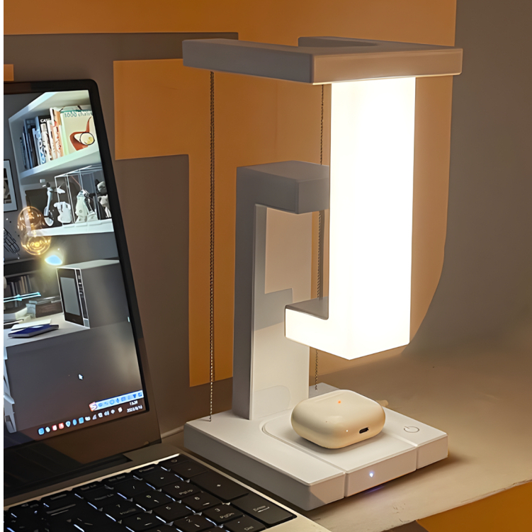 Luminária de mesa com carregamento sem fio, Luminária de mesa com suspensão antigravidade，...