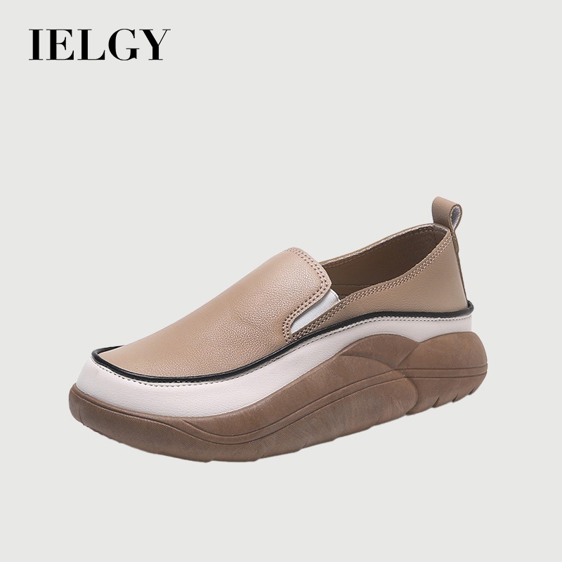 IELGY Mocassim Feminino Com Bico Redondo E Plataforma Retrô em Oferta na Shopee