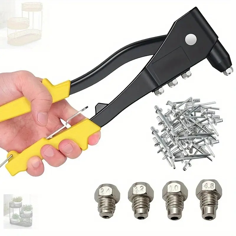 Kit Rebitador Profissional + Rebite, Alicate Rebitadeira Manual 9.5POL 24cm 4 Bicos + 50 Rebites em Oferta na Shopee