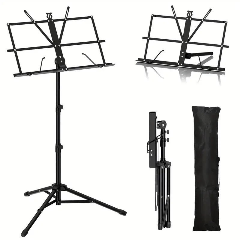 Estante Partitura Pedestal Musical Dobrável Tripé Apoiador em Oferta na Shopee