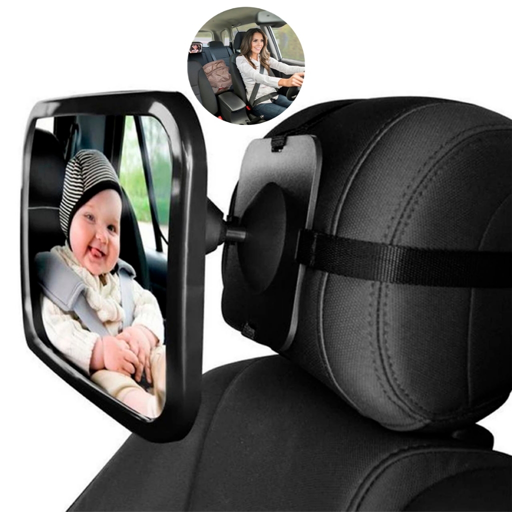 Espelho Retrovisor Ajustável para Cadeirinha no Banco Traseiro do Carro