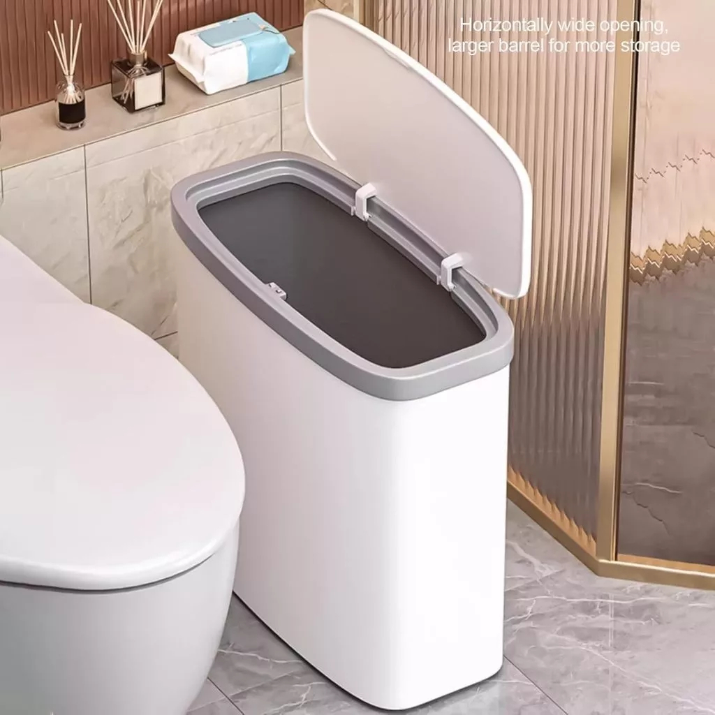 haosin Lixeira Multiuso 14L Com Tampa Telescópica E Porta Não Porosa Para Cozinha Banheiro em Oferta na Shopee