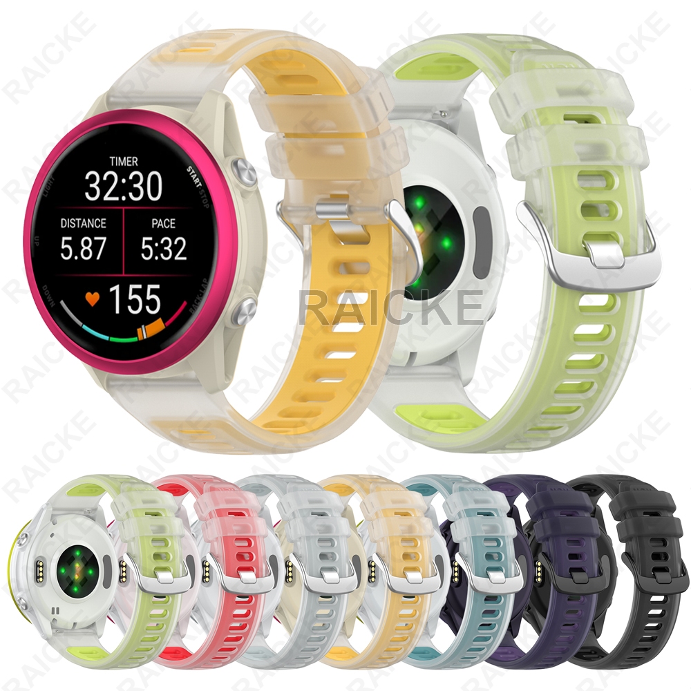 Correia Esportiva de Jelly para Garmin Vivoactive 5 6 3 Forerunner 55 165 245 645 158 168 / Approach S50 / 570 42mm