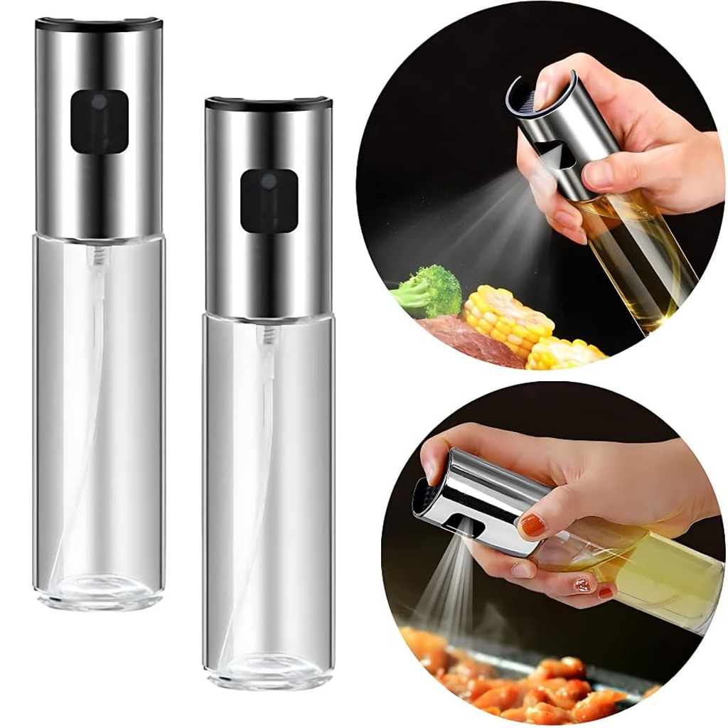 Borrifadores Inox 100ml - Para Azeite, Vinagre e Óleos - Bico Ajustável e Fácil Recarga em Oferta na Shopee