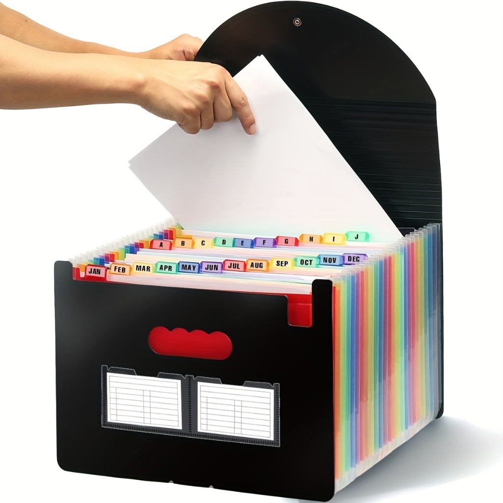 Pasta Arquivo Organizadora Expansível Divisórias Documentos 24 divisorias