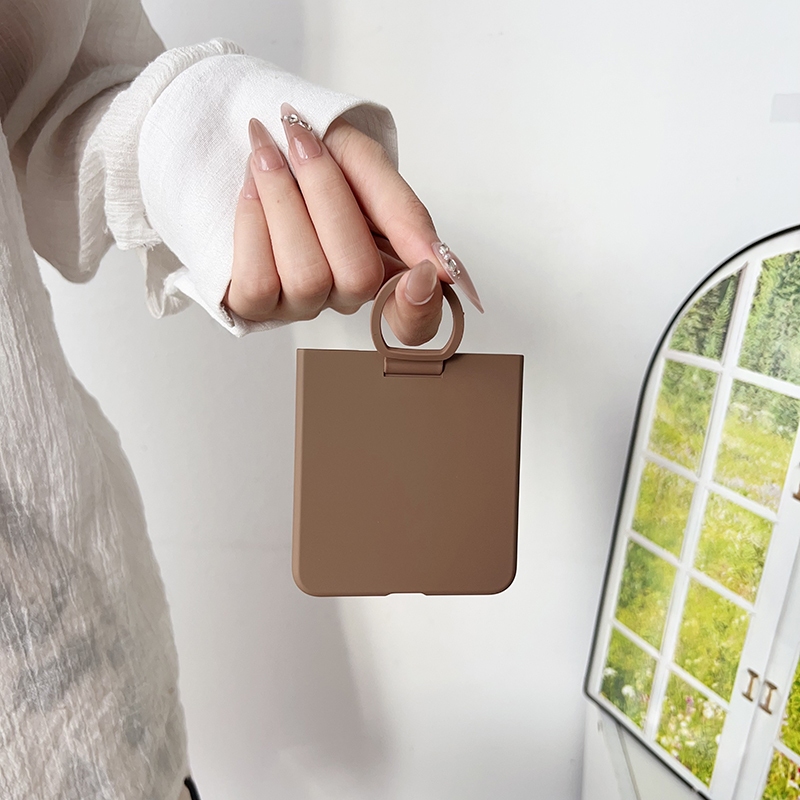 Z Flip7 Capa Para Samsung Galaxy Flip 7 6 5 FE Macaroon Skin Feel Anel Portátil Rígido À Prova De Choque Celular