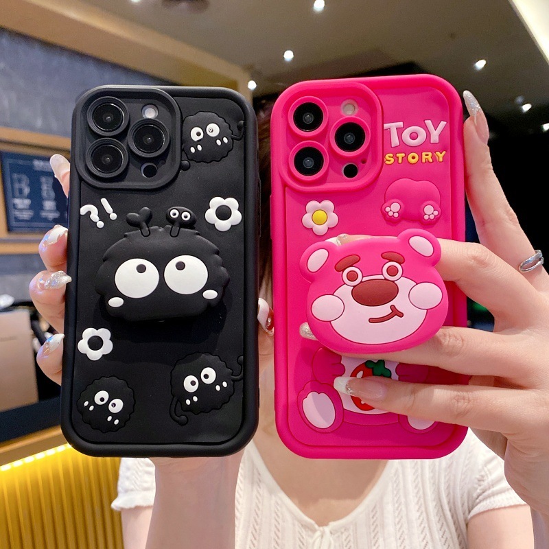 Para Samsung A16 A15 A17 A14 A13 A12 A23 A32 A52 A54 A55 A56 A71 A57 A07 A05S A06 A22 Morango Urso Caso De Telefone Maci