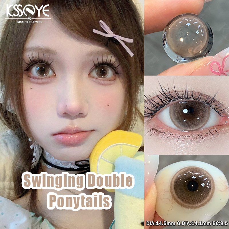 Lentes De Contato Naturais KSSEEY 2 Peças Coreanas Macias Marrom Azul Estilo Fofo 14.5 Mm Grau De Serviço Anual (0.00-8. em Oferta na Shopee