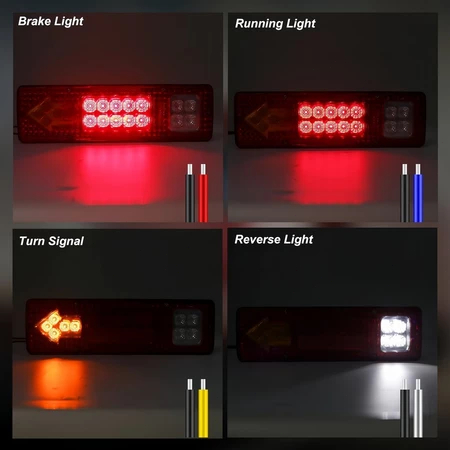 Par Lanterna Traseira Caminhão Carretinha Led 12V  Luz Seta Ré Freio new_life