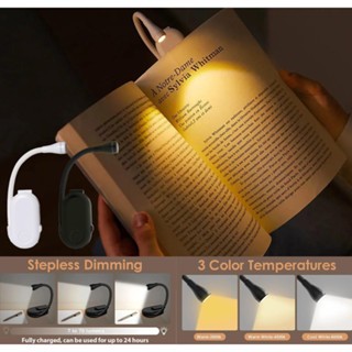 Luz De Leitura De Livro Recarregável Mini LED Clipe Para Cuidados Com Os Olhos Noite 360 ° Lâmpada Ajustável