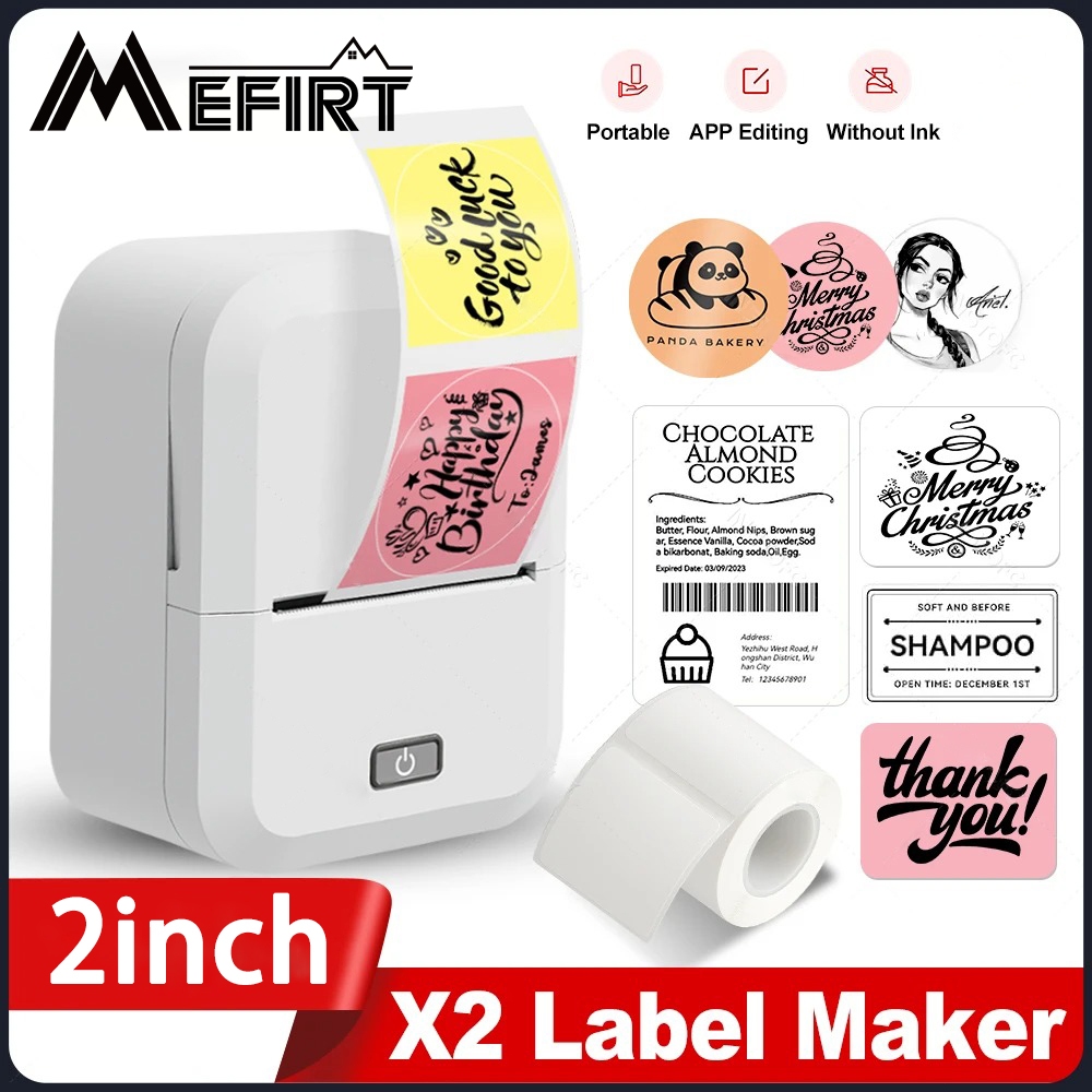 Impressora De Etiquetas Portátil Sem Tinta X2 Fio Bluetooth Fabricante Térmicas Autoadesiva Para Adesivos Redondas Rolos