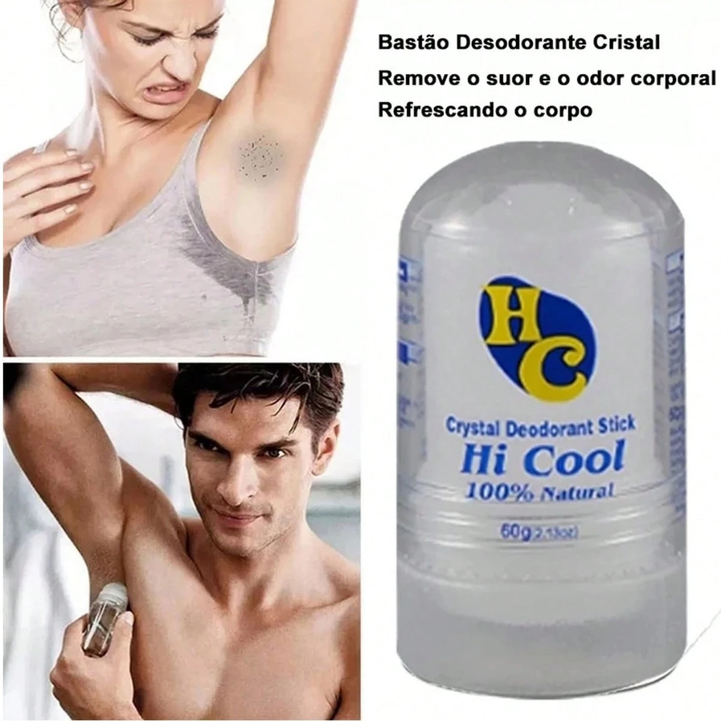 Desodorizante Natural Crystal Stone Salt 60g/120g, antitranspirante e desodorizante, pode ser usado em todo o corpo