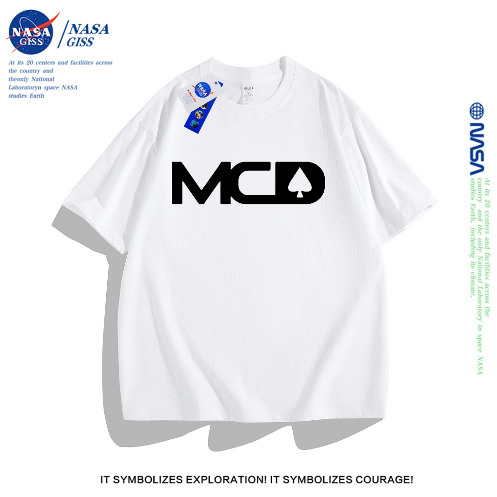 NASA camiseta mangacurta unissex de verão estilo de rua tshirt carta MCD estampada plus size 100% Algodão