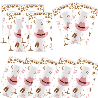 10-50 Pçs Ocidental Cowgirl Tema Presente Embalagem Saco Chapéu De Cowboy Doces Bolo Bolsa Para Menina Aniversário Despe em Oferta na Shopee