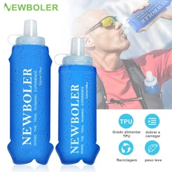 NEWBOLER 300ml 500ml Frasco Macio TPU Silicone Dobrável Garrafa De Água Esportes Ao Ar Livre Viagem Correndo Ciclismo Po