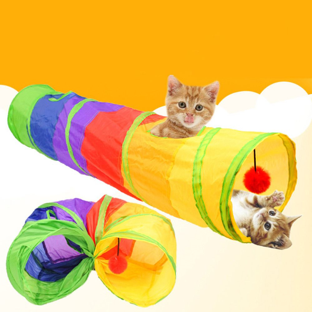 Brinquedo Para Pets Túnel Labirinto Para Gatos Colorido em Oferta na Shopee