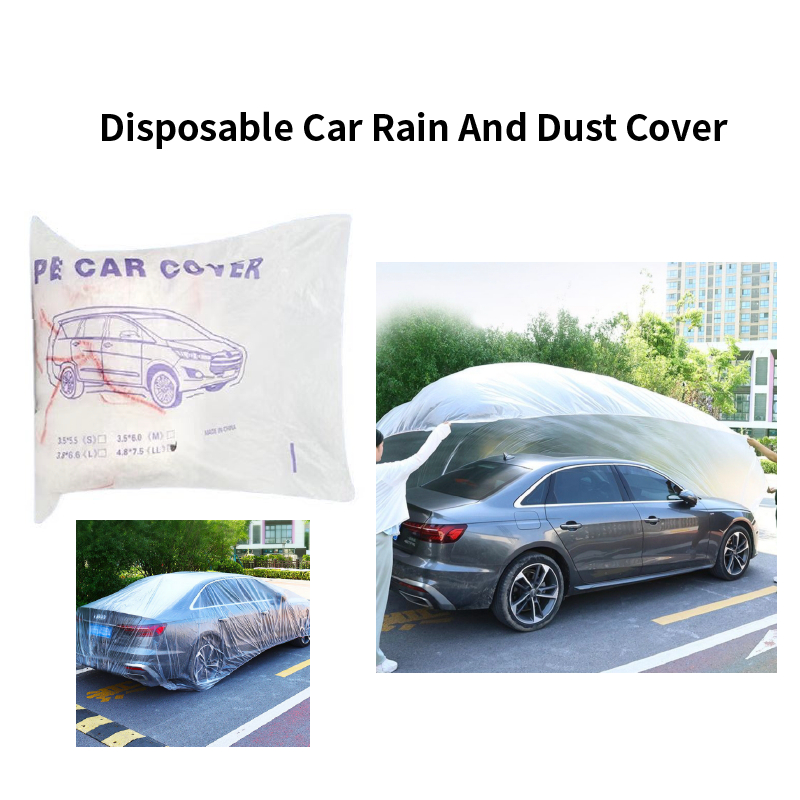 Capa descartável Anti-poeira para carro, filme PE, transparente, roupas de carro, cobertura completa, capa de chuva Univ