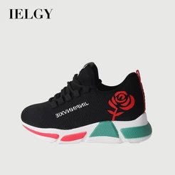 IELGY Novos Tênis Femininos Sapatos De Pano De Malha Branca Estudantes Esportes Corrida Casual Respirável
