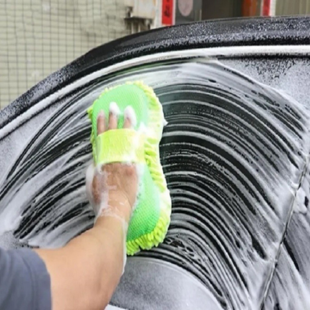 Esponja de Limpeza para Carro 22x10,5x5,5cm, Luva de Limpeza de Microfibra com Alça