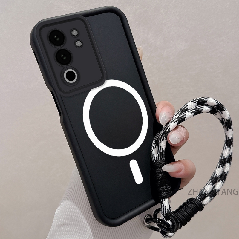 Capa Para VIVO Y19s Silicone À Prova De Choque TPU De Telefone Com Novo design Estético Anel Magnético E Corda De Suspen em Oferta na Shopee