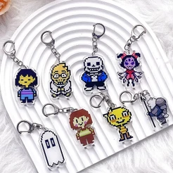 UNDERTALE Pixel Jogos Sans Acrílico Chaveiro Acessórios Saco Charme Bonito Dos Desenhos Animados Mochila Pingente Amigos