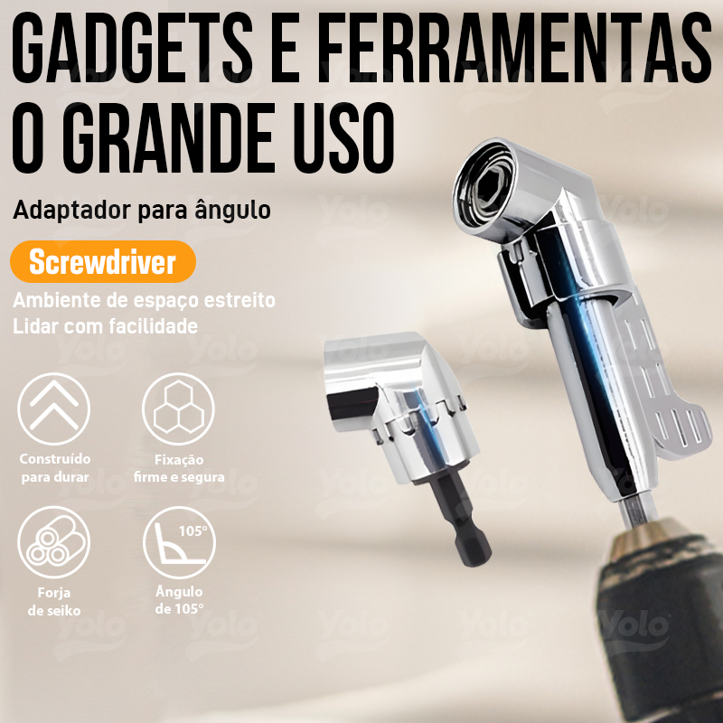 Adaptador Angular Para Parafusadeira e Furadeira 105° Curto ou Longo