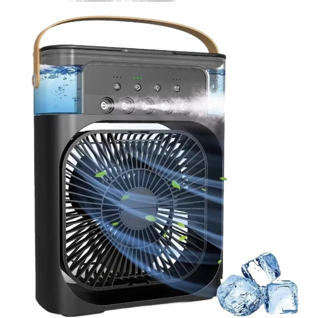 Climatizador Portátil USB 600ml - Mini Ar Condicionado + Umidificador - Para Quarto e Escritório