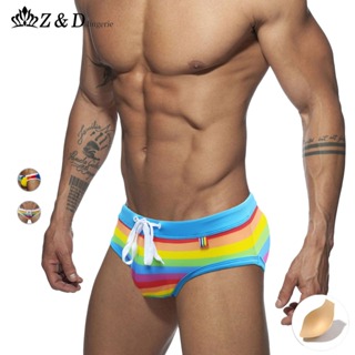 Z&D Ligeries Sungas Masculinas Cavadas Estampa Rainbow Collants Respirável Com Bojo 25167 em Oferta na Shopee