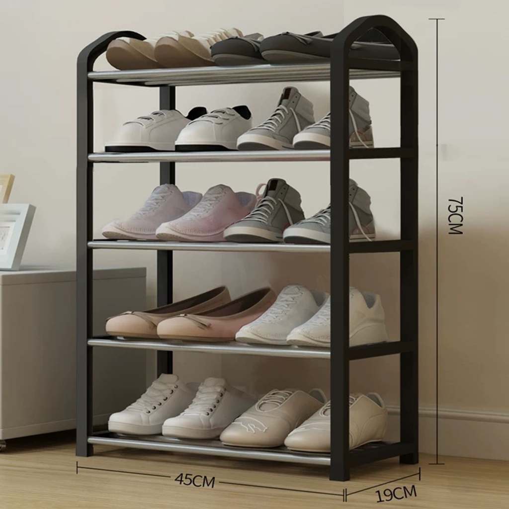 Sapateira Multiuso com 5 Andares - 75 cm de Largura Prateleira de armazenamento de sapateira