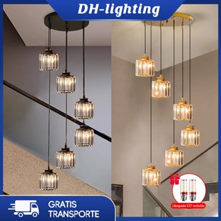 (Com Lâmpada) Luz Decorativa De Escada Duplex , Lustre De Cristal Luxuoso , De Restaurante Minimalista Nórdica em Oferta na Shopee