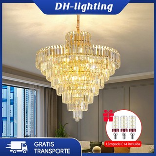 (Com Lâmpada) De Cristal Luxo Sala Estar Pingente Decorativo Nordic Restaurante Quarto