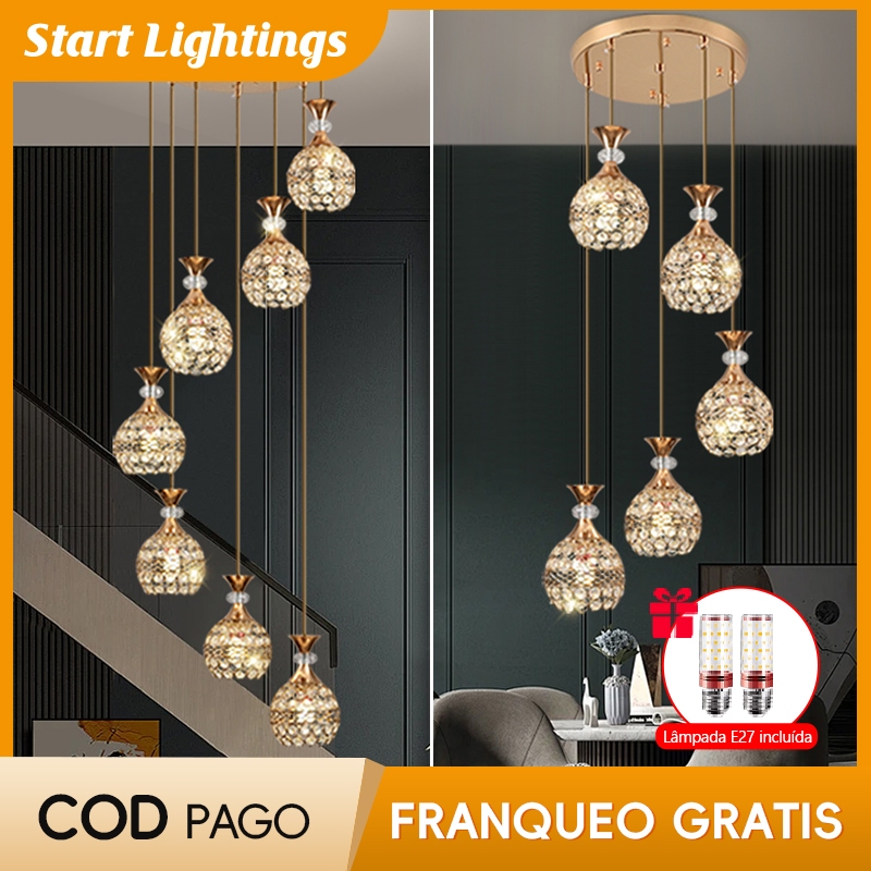 Moderno E Minimalista Sala De Estar Luz Jantar Alta Teto Criativo E27 Substituível Lâmpada Pingente em Oferta na Shopee